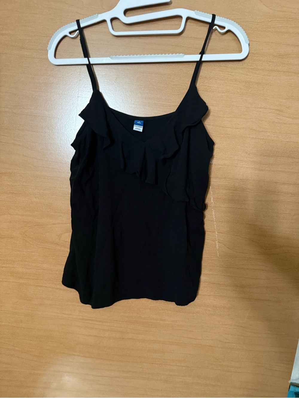 Old Navy Black Ruffle Cami Tank Top